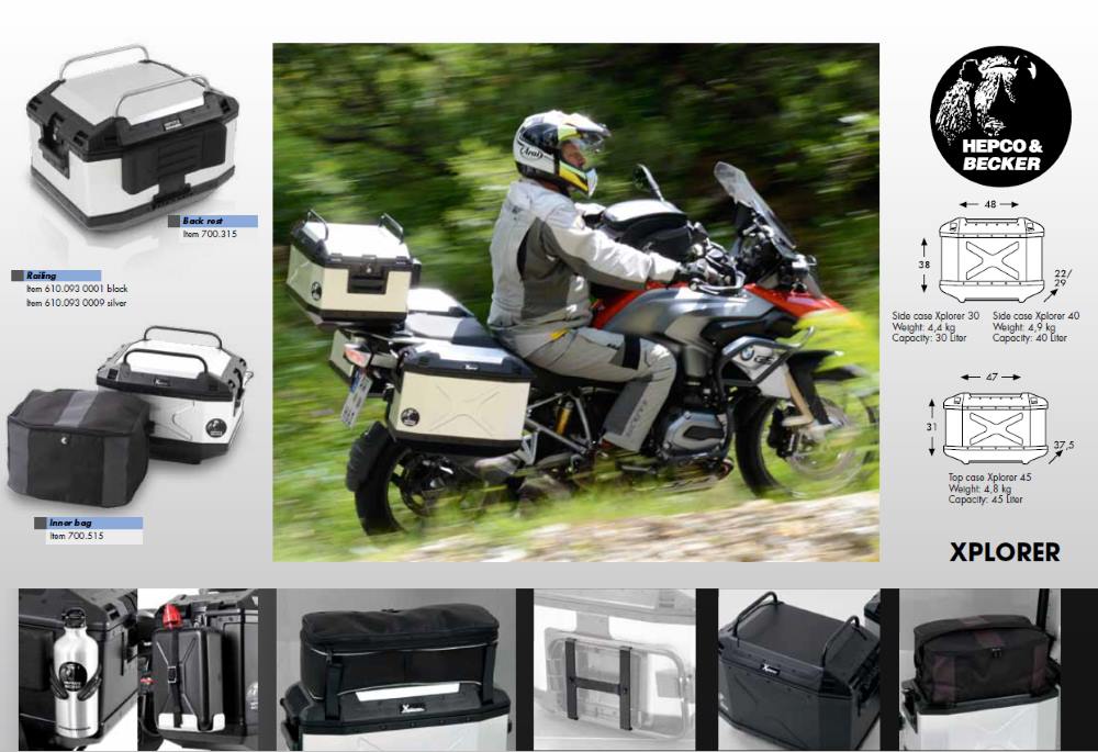 XPLORER A new class of adventure aluminium palstic motorcycle luggage