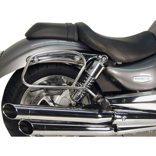 LEATHER BAG HOLDER TUBE-TYPE - CHROME FOR TRIUMPH ROCKET III (2004-2009)