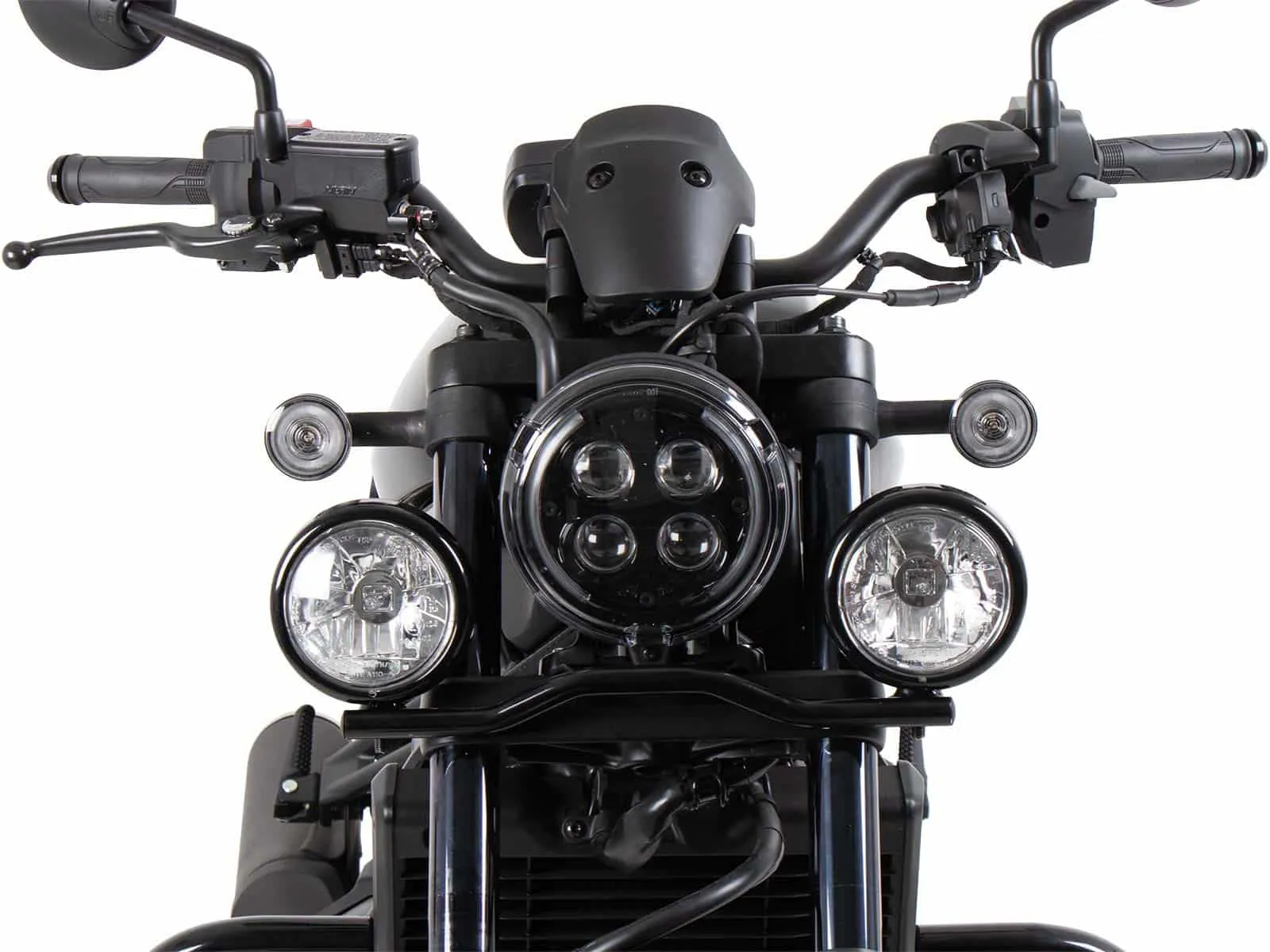 Twinlight auxiliary headlight set (high beam) incl. holder and cable black for Honda CMX 1100 Rebel / DCT (2025-)