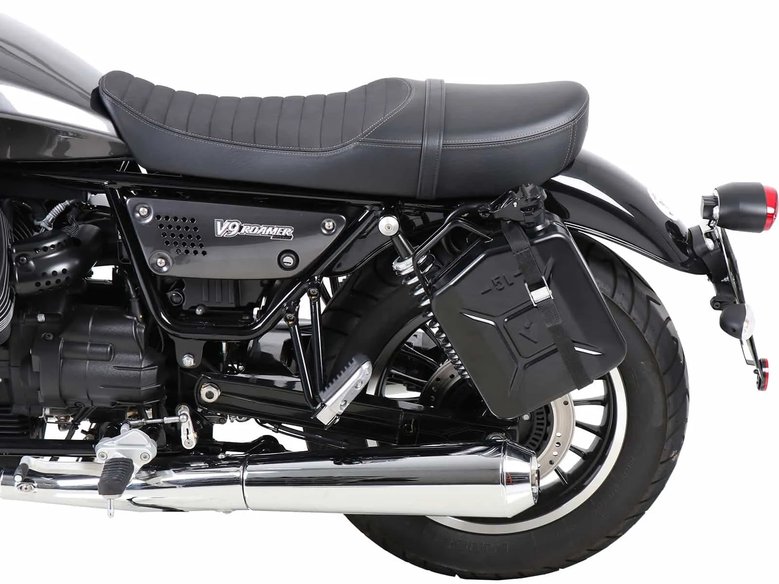 Canister 4ltr. incl. cutout holder left black for Moto Guzzi V 9 Roamer (2016-2025)
