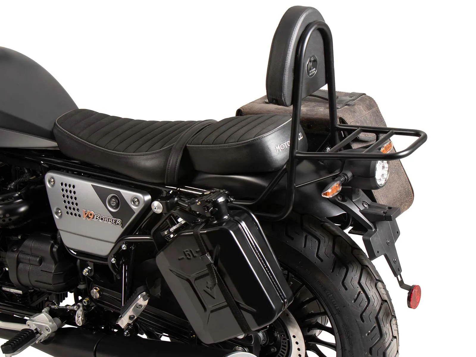 Canister 4ltr. incl. cutout holder left black for Moto Guzzi V9 Bobber/Special Edition (2021-2025)