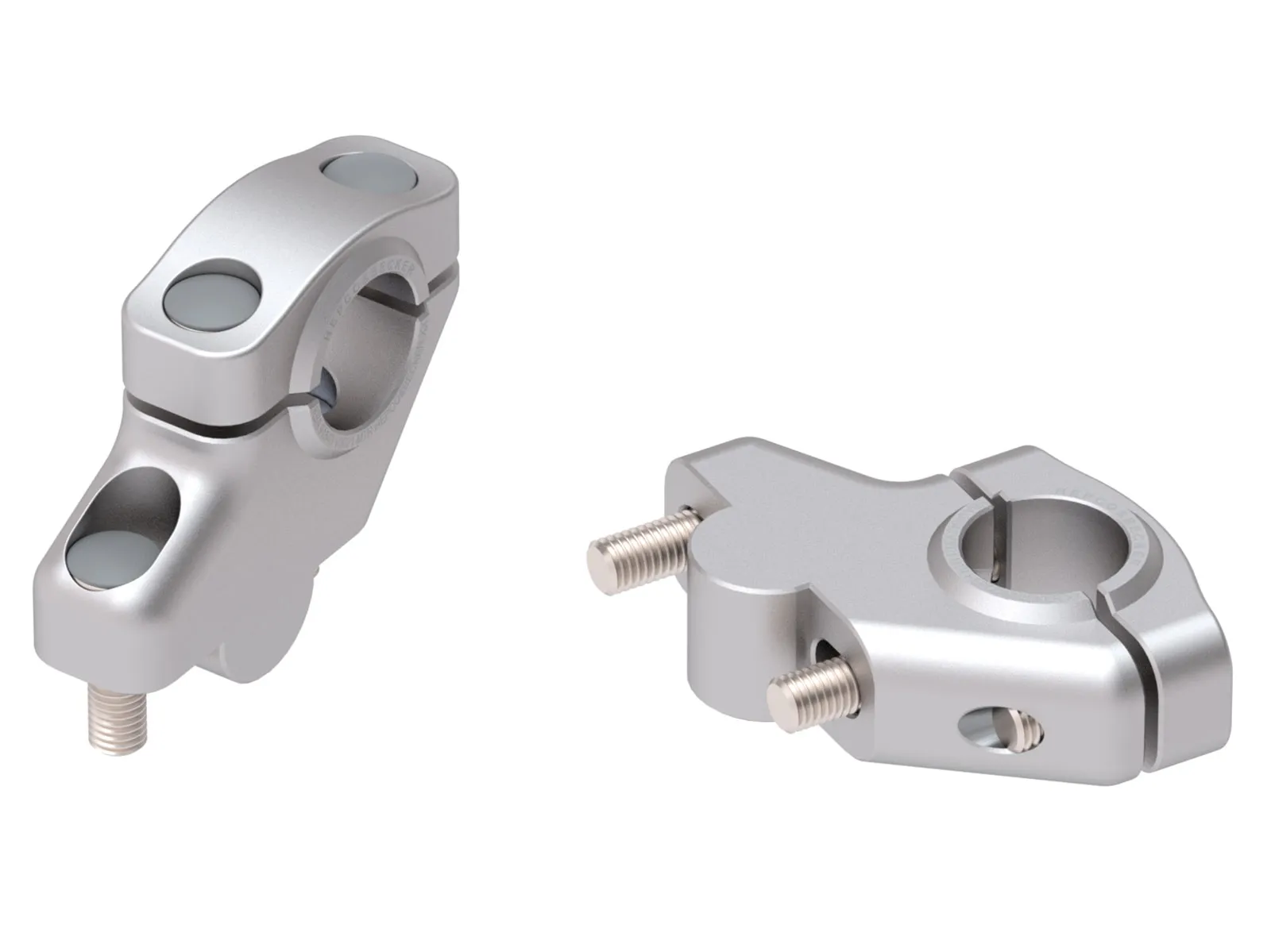 Handlebar riser with offset for Kawasaki Z 400 (2019-2023), 30mm high, 21mm back - silver