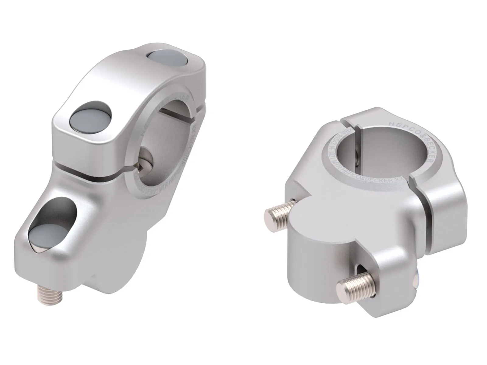 Handlebar riser with offset for KTM 690 Duke/R (2012-2019), 30mm high, 21mm back - silver
