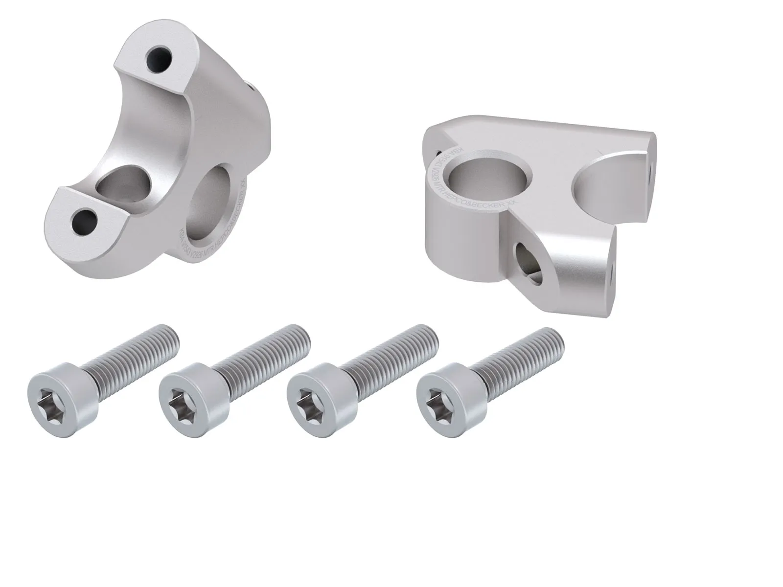 Handlebar riser with offset 30 mm high, 24 mm back, silver for BMW R 1250 GS (2018-2023)