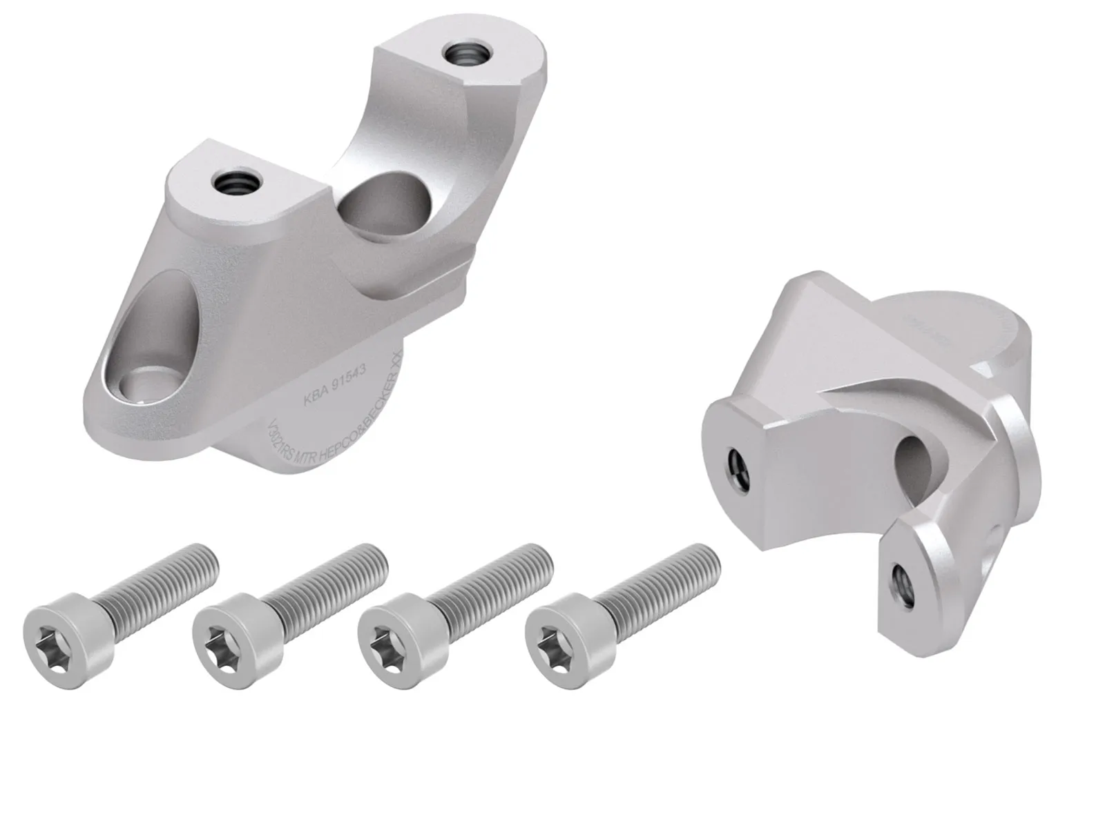 Handlebar riser with offset 30 mm high, 21 mm back, silver for BMW R 1250 RS (2019-2025) (only for RS handlebars)