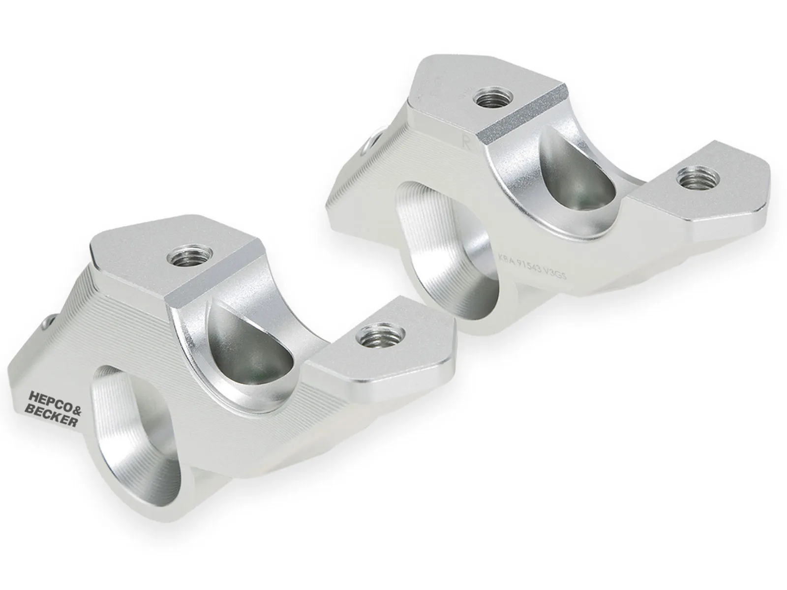 Handlebar riser with offset 30 mm high, 33 mm back, silver for BMW R 1300 GS (2023-)