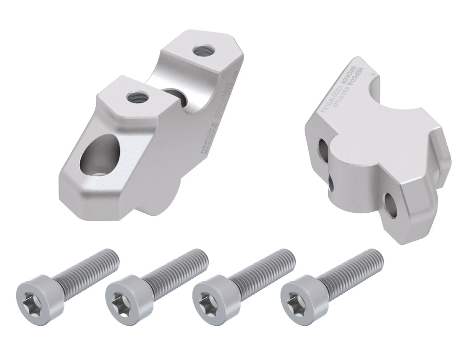 Handlebar riser with offset 30 mm high, 22 mm back, silver for BMW F 800 GS (2024-)