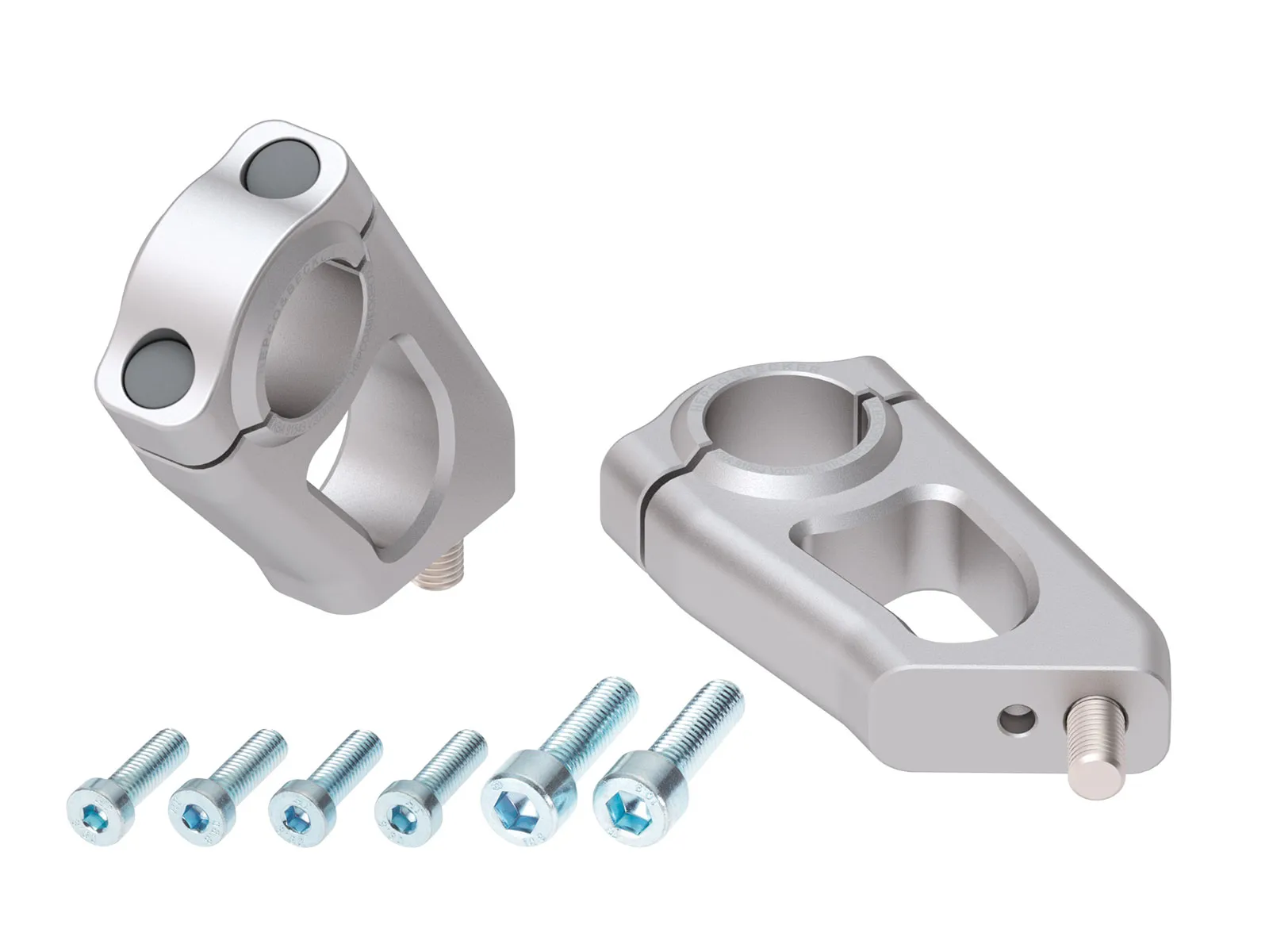 Handlebar riser with offset 20 mm high, 30 mm back, silver for BMW R 1200 GS (2008-2012)
