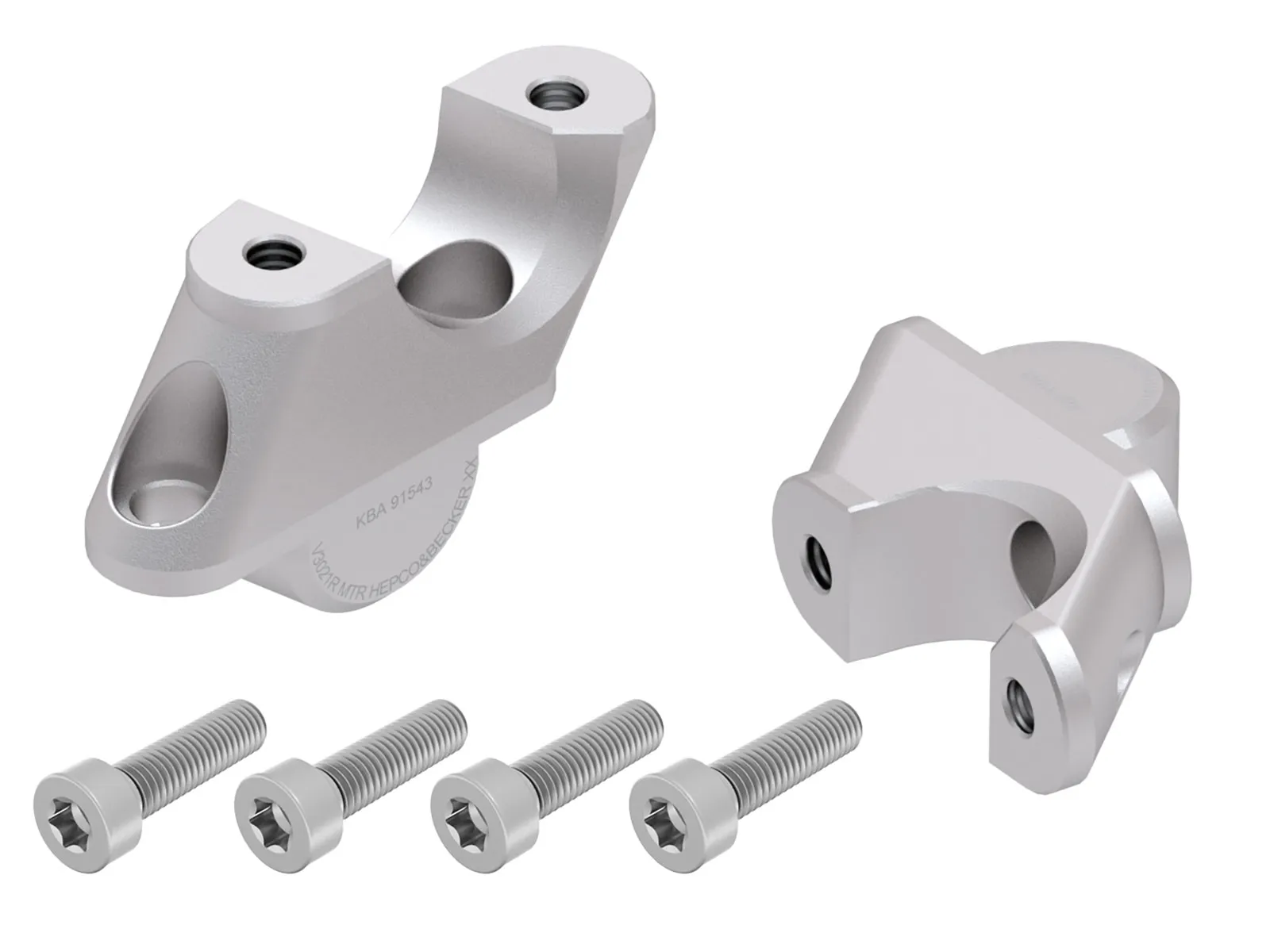 Handlebar riser with offset 30 mm high, 21 mm back, silver for BMW R 1200 R (2015-2018)