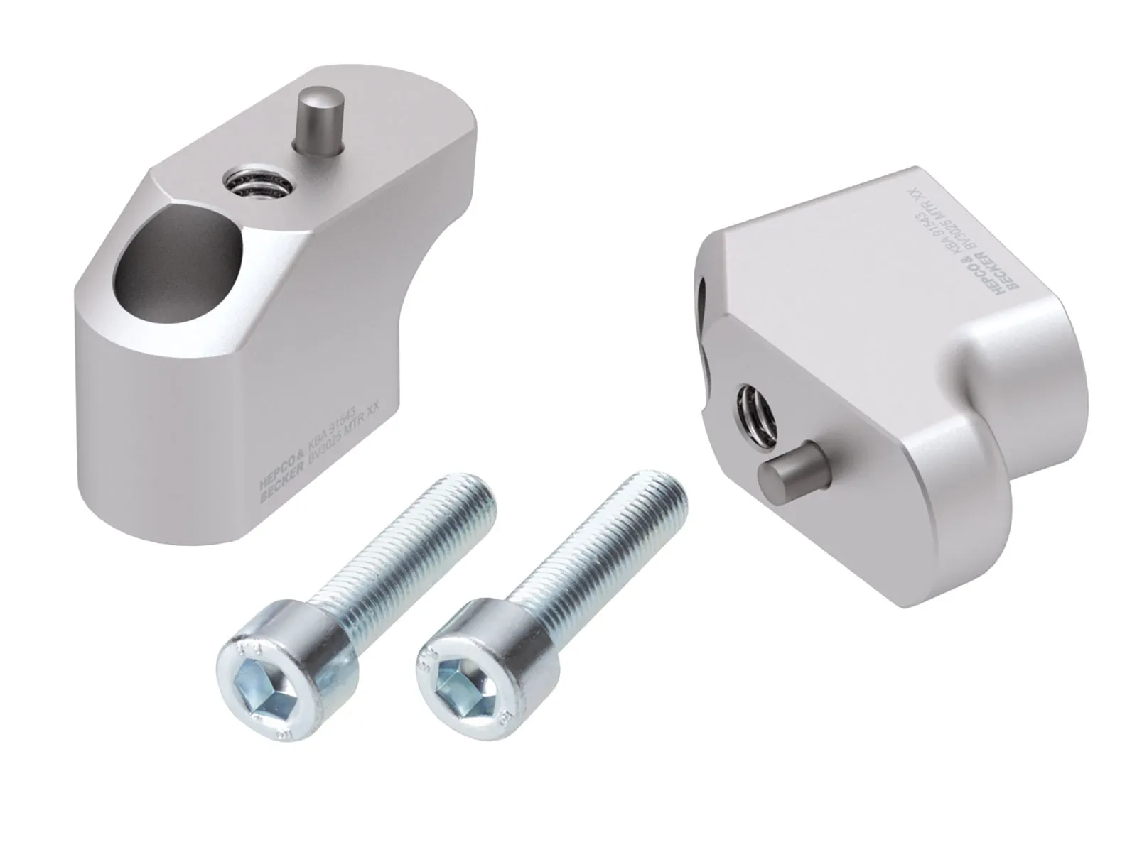Handlebar riser with offset 30 mm high, 25 mm back, silver for Triumph Tiger 900 Rally / GT / Pro (2020-2023)