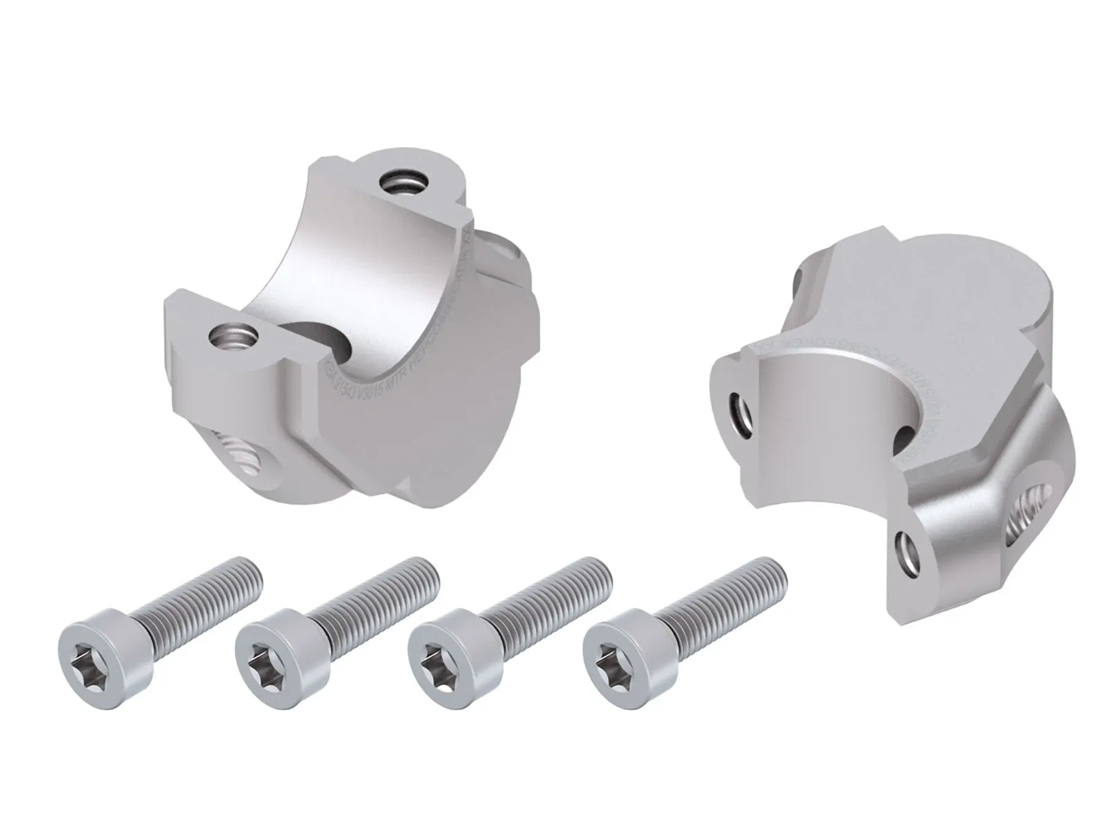 Handlebar riser with offset 30 mm high, 15 mm back, silver for BMW R 1200 GS (2004-2007)