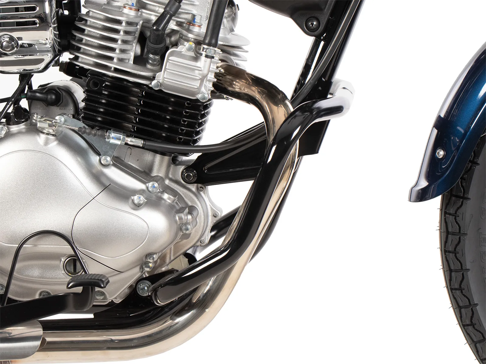 Glossy black engine guard for Kawasaki W230 / Meguro S1 (2025-)