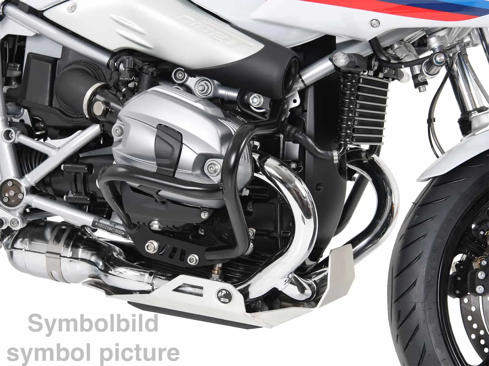 Silver engine guard for BMW R nineT Pure (2017-2023)