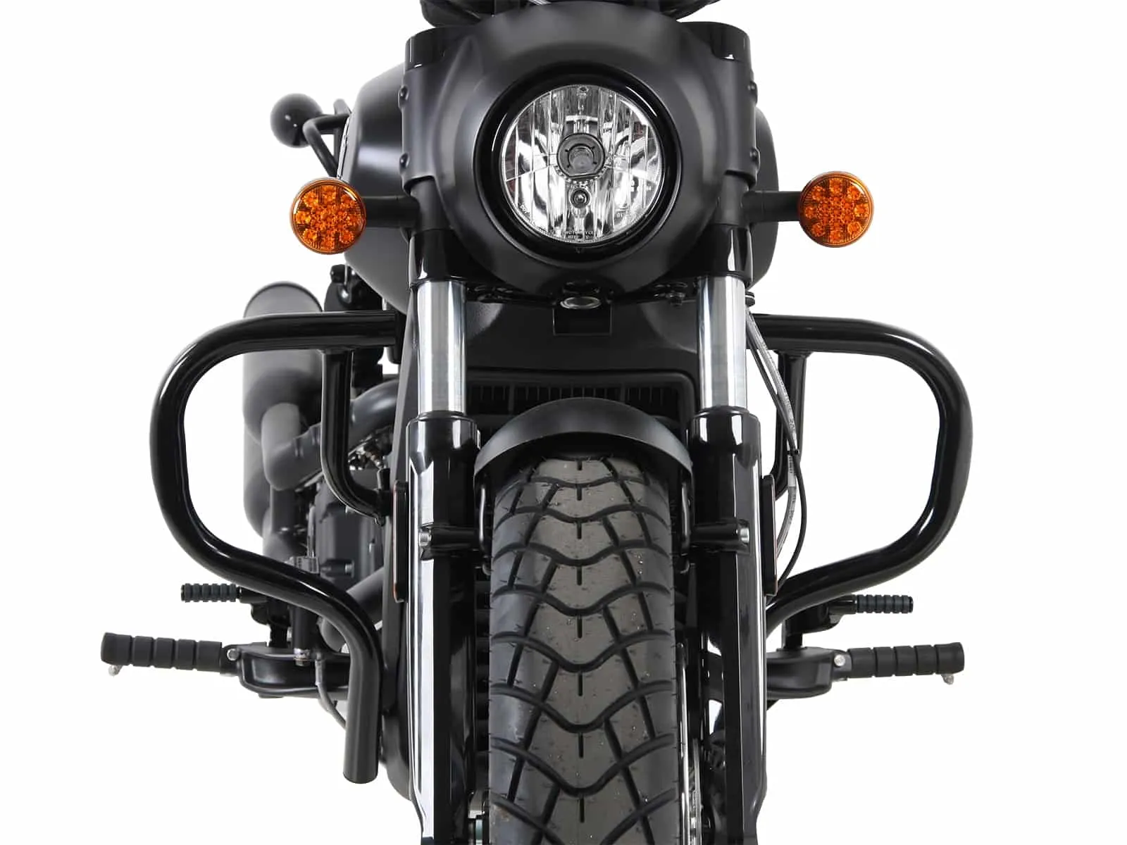 Glossy black engine guard for Indian Scout Bobber / Sixty / Twenty / Rogue (2017-2024)