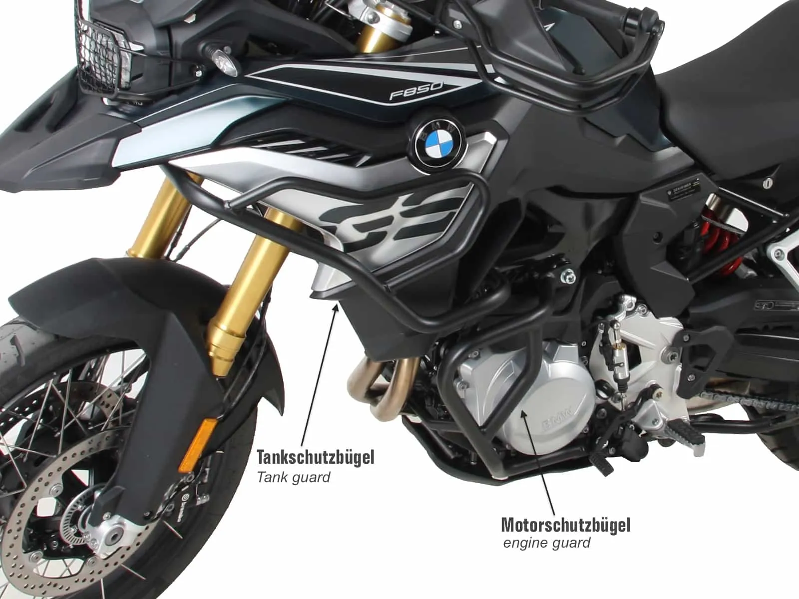 Black tank guard for BMW F 850 GS (2018-2023)