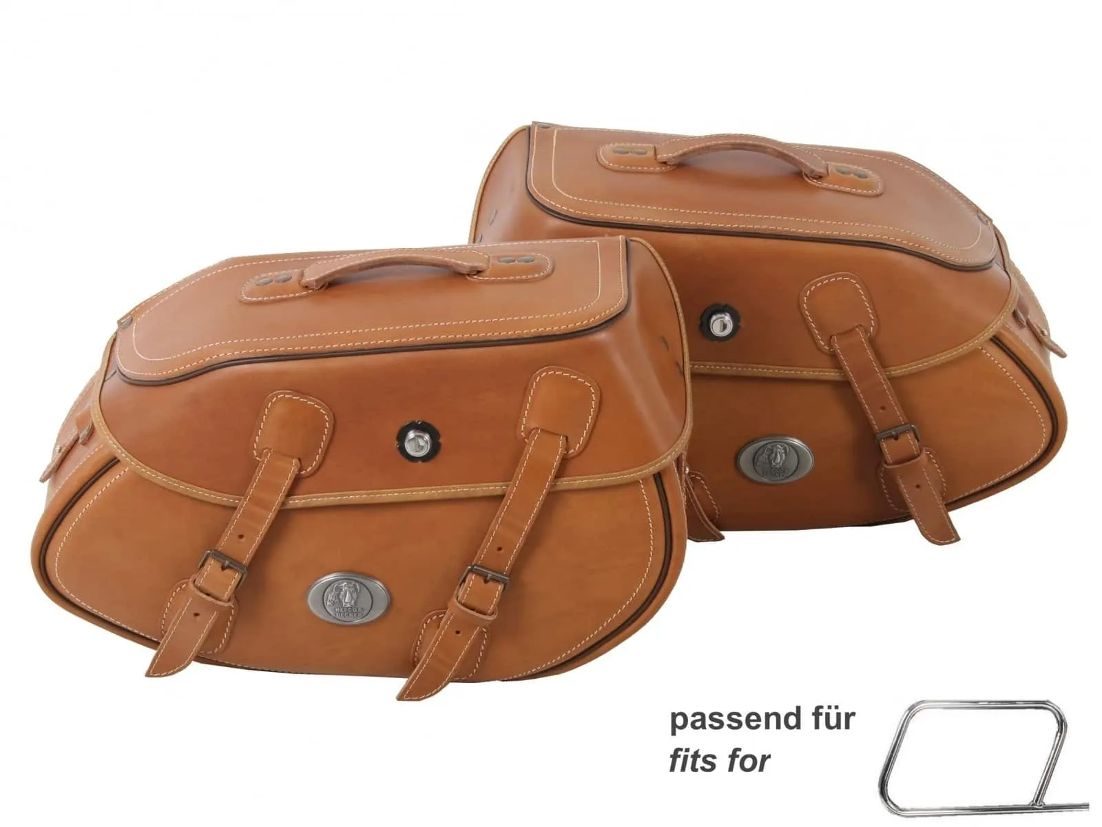 Leather single bag Buffalo sandbrown right for leather bag holder tube type