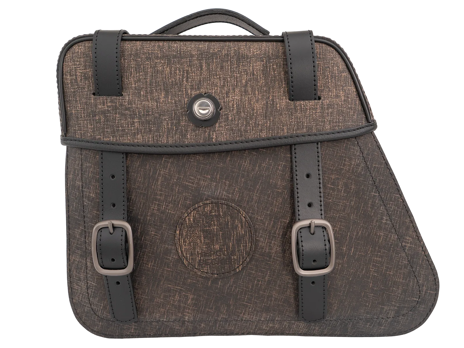 Leather single bag Rugged brown left for cutout