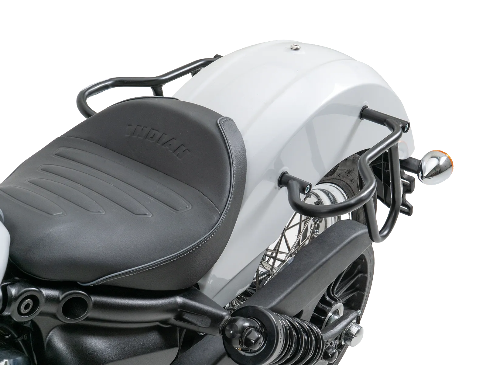 Leather bag holder cutout black for Indian Scout Classic (2025-)