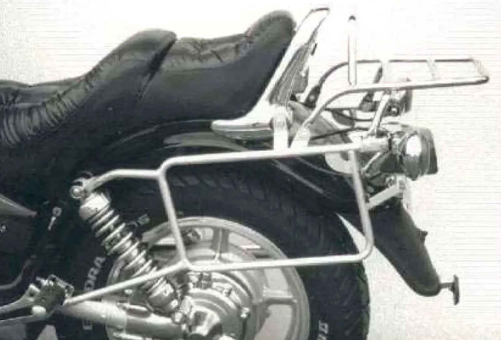 Complete carrier set (side case carrier and tubular luggage rack top case carrier) chrome for Yamaha XV 1100/750 (1992-1999)