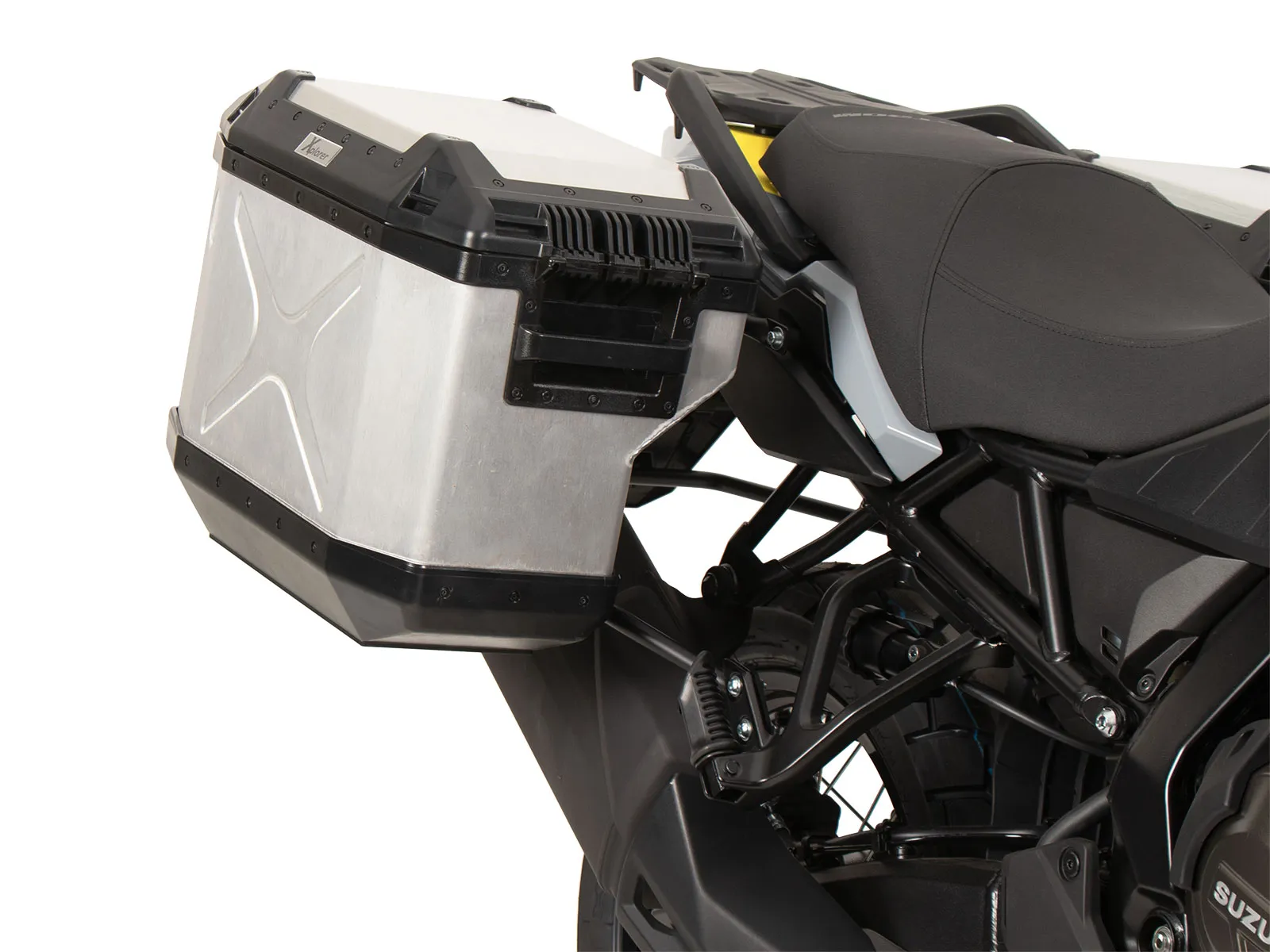 Suitcase carrier set cutout black incl. Xplorer cutout silver Suitcase set for Suzuki V-Strom 800 DE (2023-)