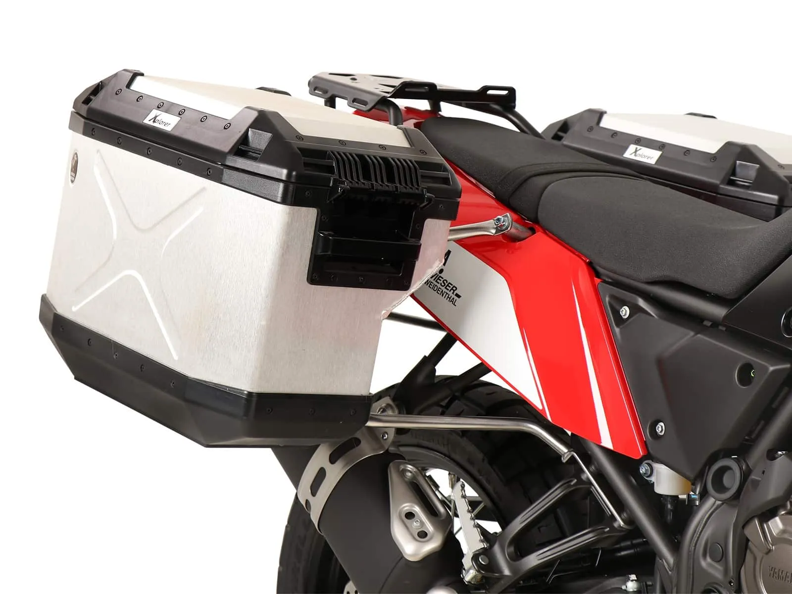 Case carrier set cutout stainless steel incl. Xplorer cutout silver Case set for Yamaha T√©n√©r√© 700 / Rally (2019-2024)