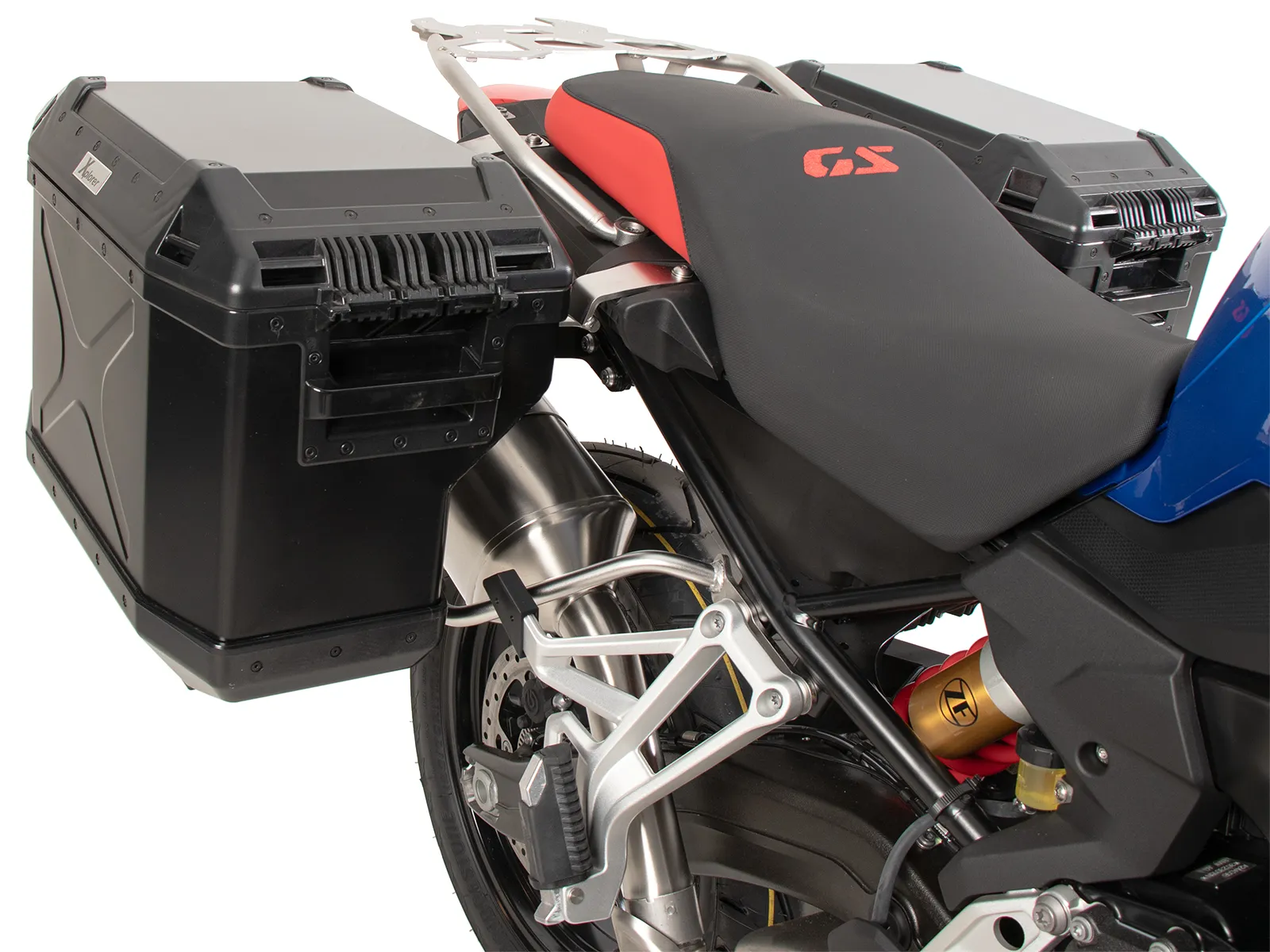 Case carrier set Cutout stainless steel carrier incl. Xplorer Cutout black Case set for BMW F 800 GS (2024-)
