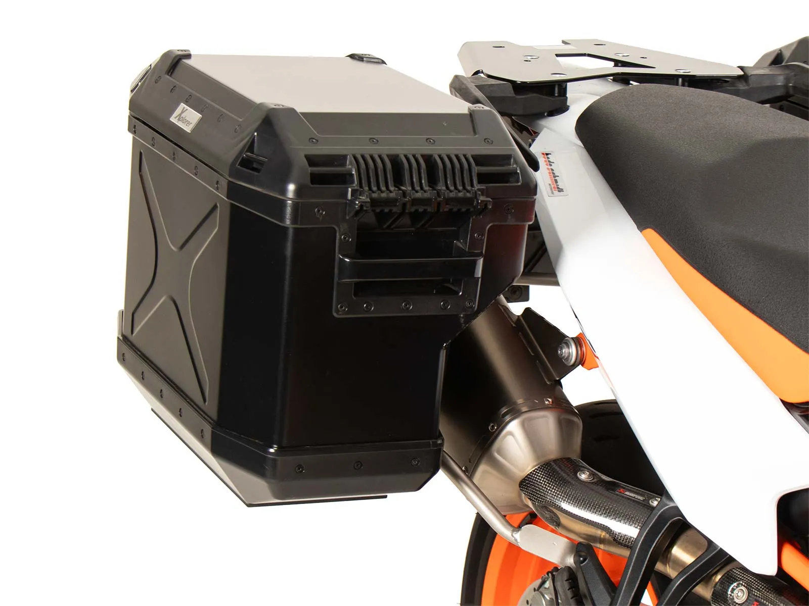 Case carrier set cutout stainless steel incl. Xplorer cutout black Case set 40/37 for KTM 890 SMT (2023-)