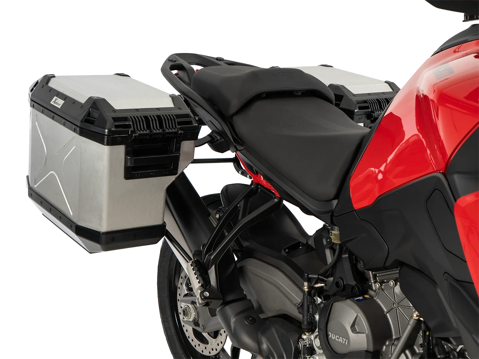 Case carrier set cutout black incl. Xplorer cutout silver Case set for Ducati Multistrada V2 / S (2025-)