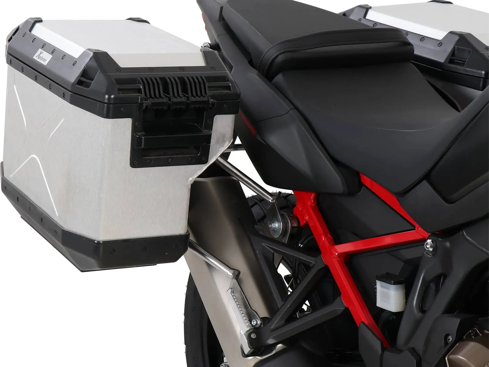 Case carrier set cutout stainless steel incl. Xplorer cutout silver Case set for Honda CRF 1100 L Africa Twin (2019-2021)