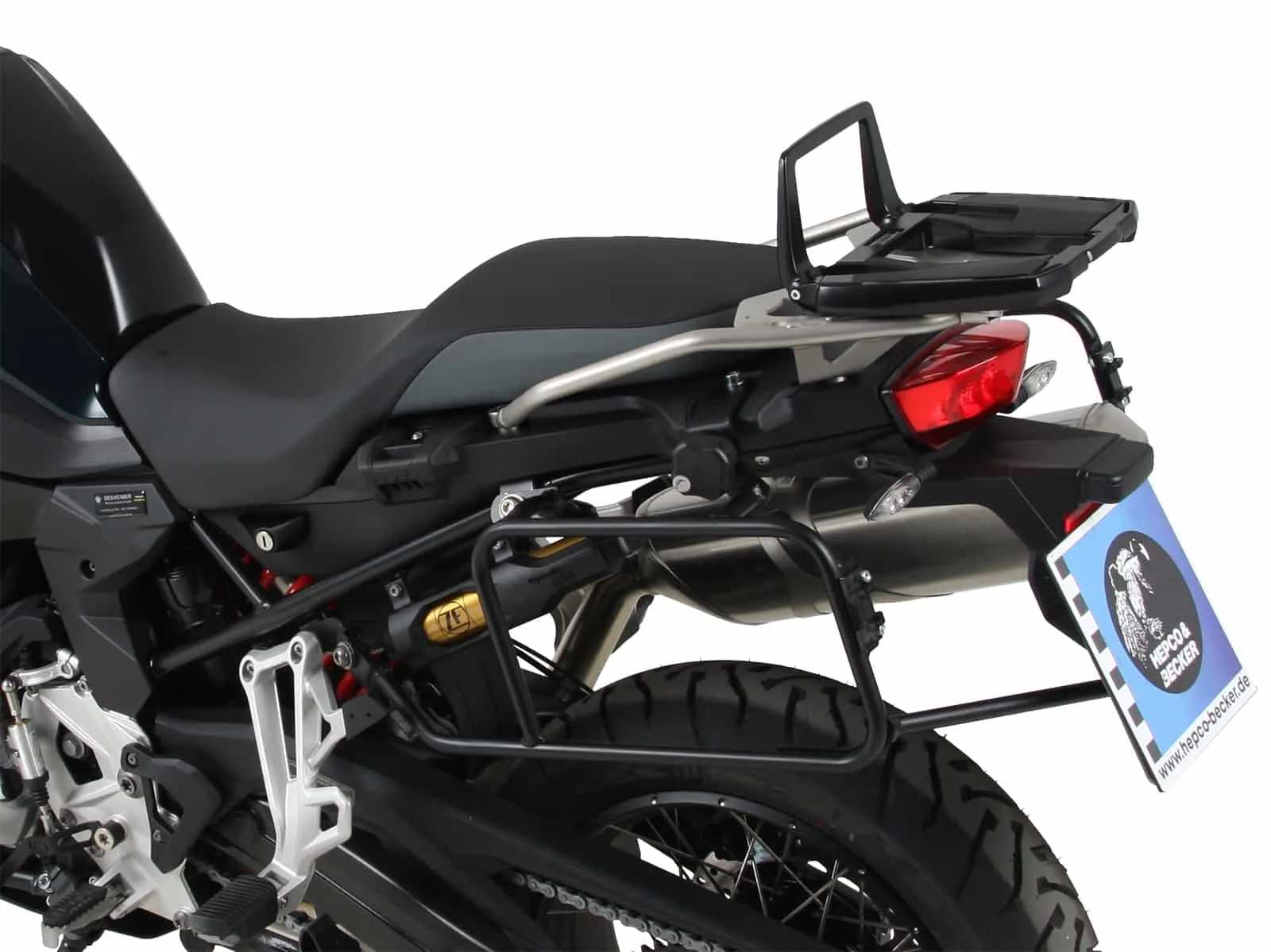Alurack top case carrier black for combination with original stainless steel bridge for BMW F 800 GS (2024-)