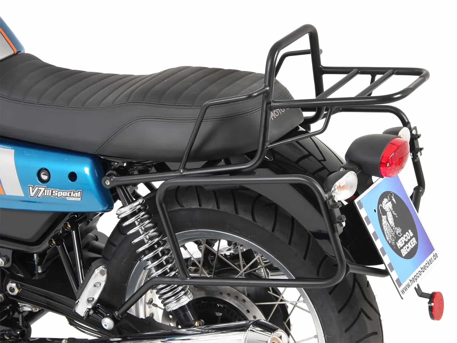 Side case carrier fixed black for Moto Guzzi V7 III (Carbon, Milano, Rough) (2018-2020)