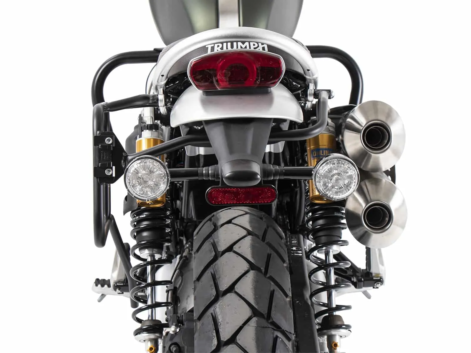 Side pannier rack bolted on one side left black for Triumph Scrambler 1200 XC (2019-2023)