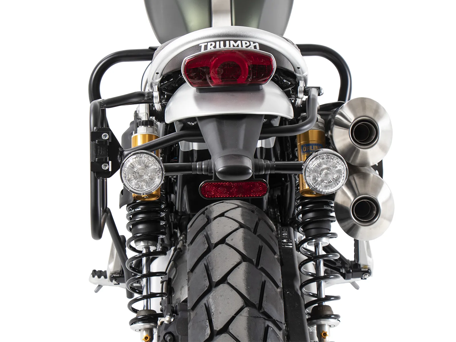 Side pannier rack bolted on one side left black for Triumph Scrambler 1200 XE (2024-)