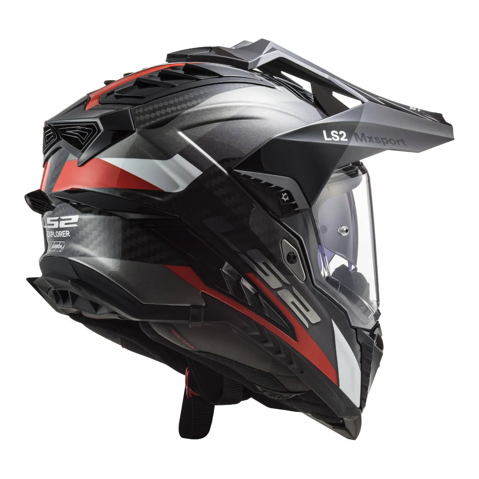 LS2 MX701 Explorer Carbon (S) Frontier - Titanium / Red
