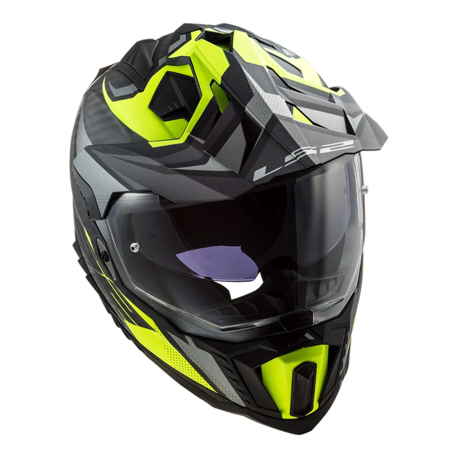 LS2 MX701 Explorer Carbon (S) Focus - Matte Titanium / Hi-Vis Yellow