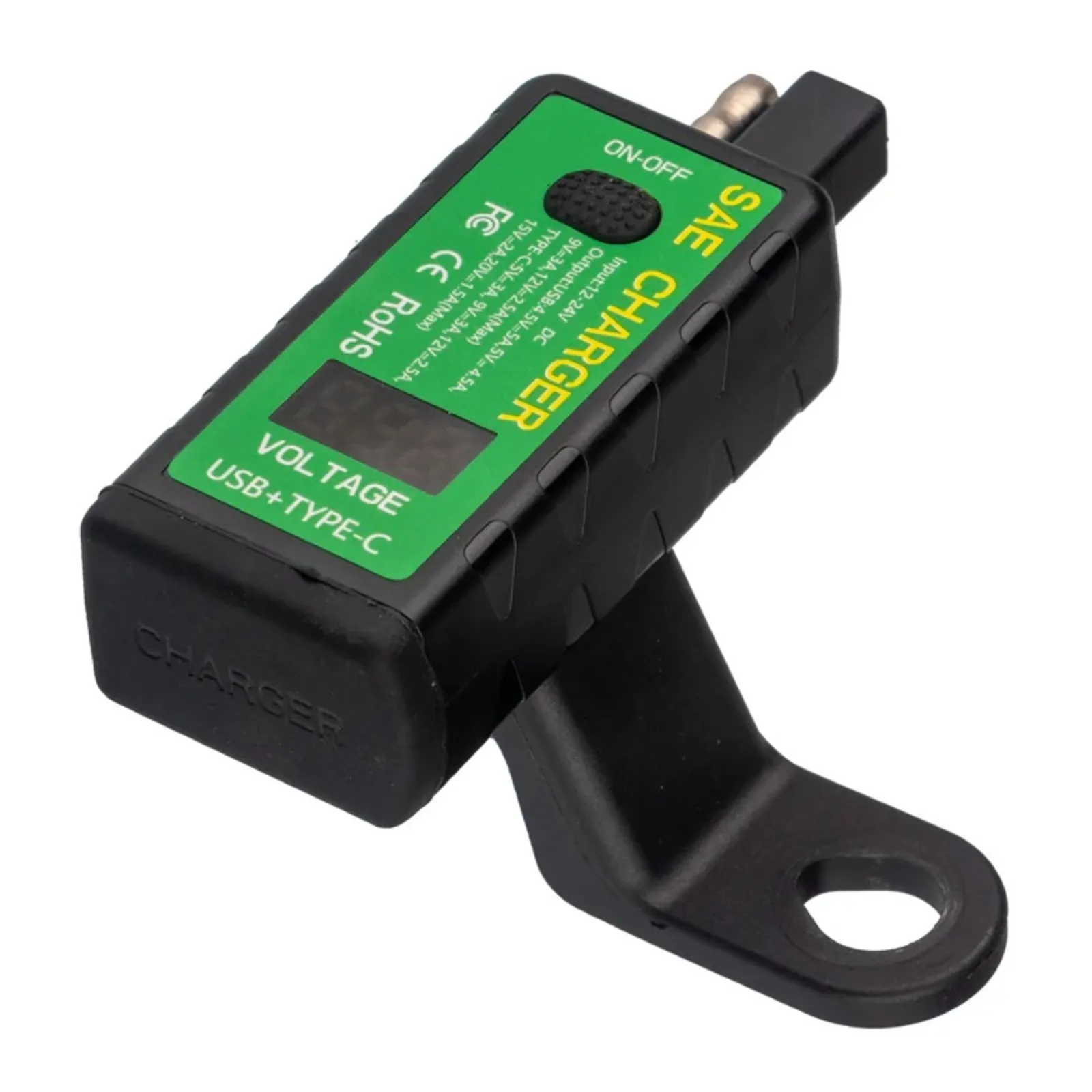 Rocky Creek MotoPlug SAE to USB with Voltmeter - 1x USB A & 1x USB C Port
