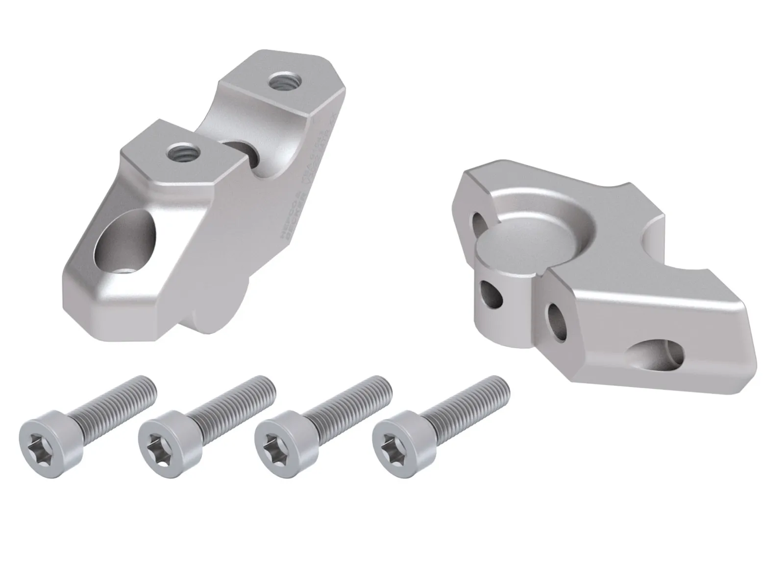 Handlebar riser with offset 30 mm high, 22 mm back, silver for BMW F 800 GS (2024-)