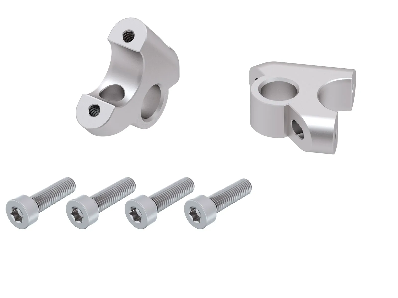 Handlebar riser with offset 30 mm high, 24 mm back, silver for BMW S 1000 XR (2015-2019)