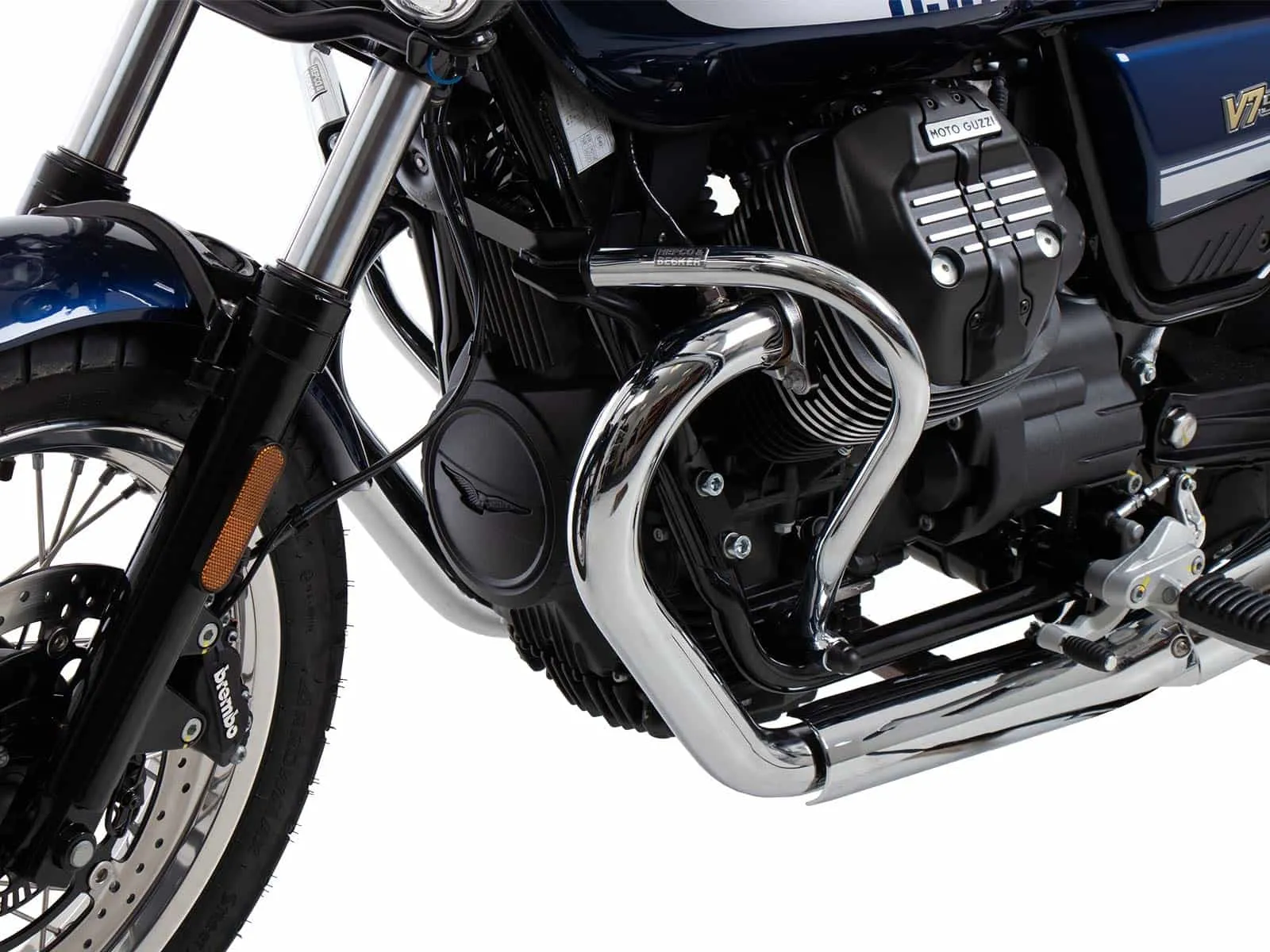 Chrome engine guard for Moto Guzzi V7 Special/Stone/Centenario (850 cc) (2021-2024)