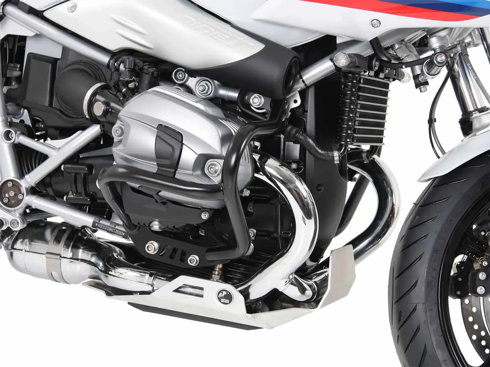 Black engine guard for BMW R nineT Pure (2017-2023)