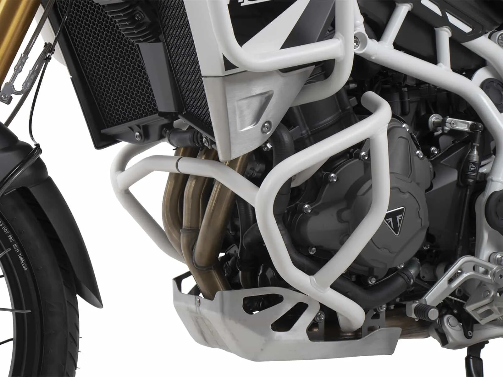 White engine guard for Triumph Tiger 850 Sport (2021-2024)