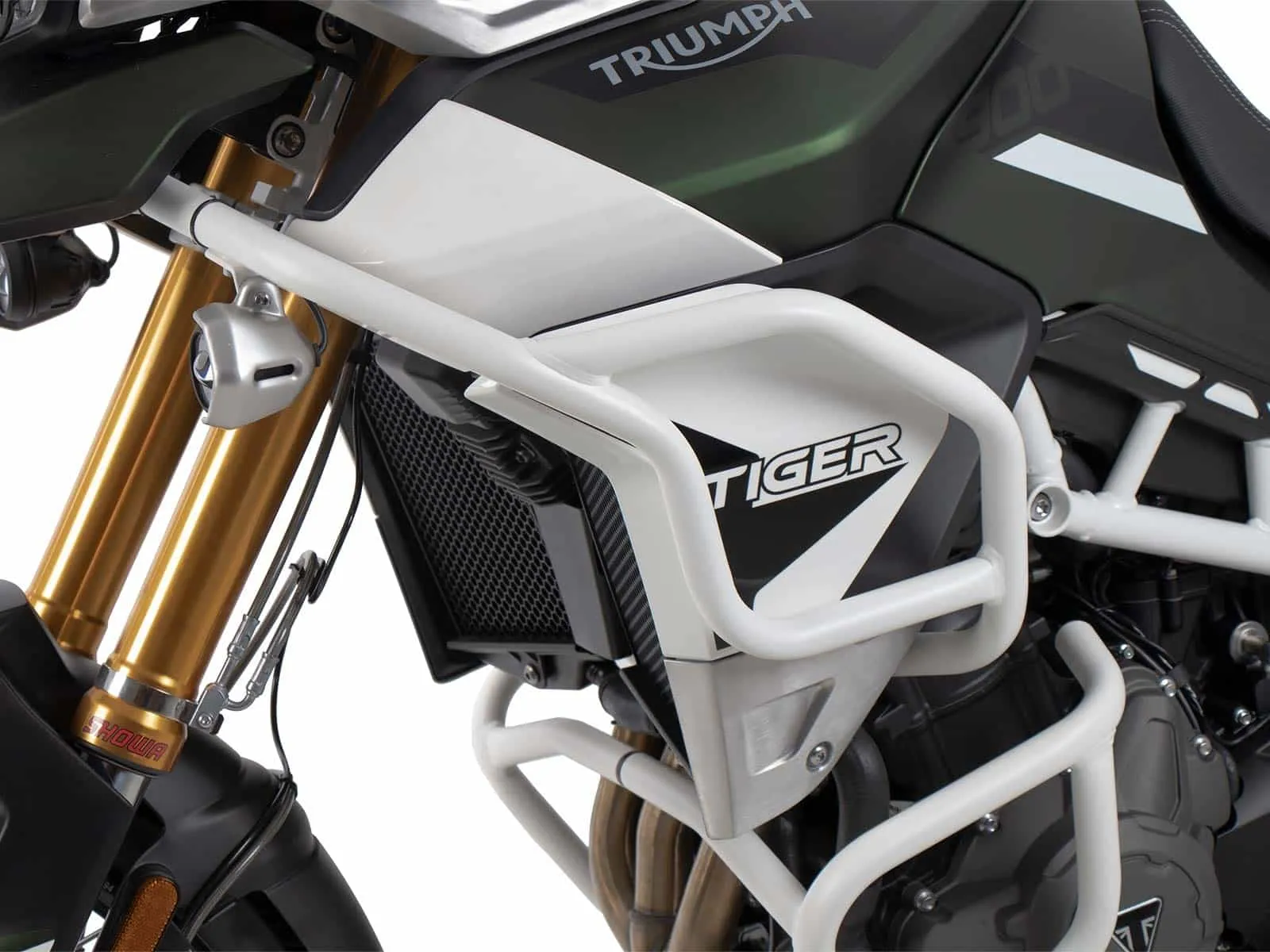 White tank guard for Triumph Tiger 850 Sport (2021-2024)