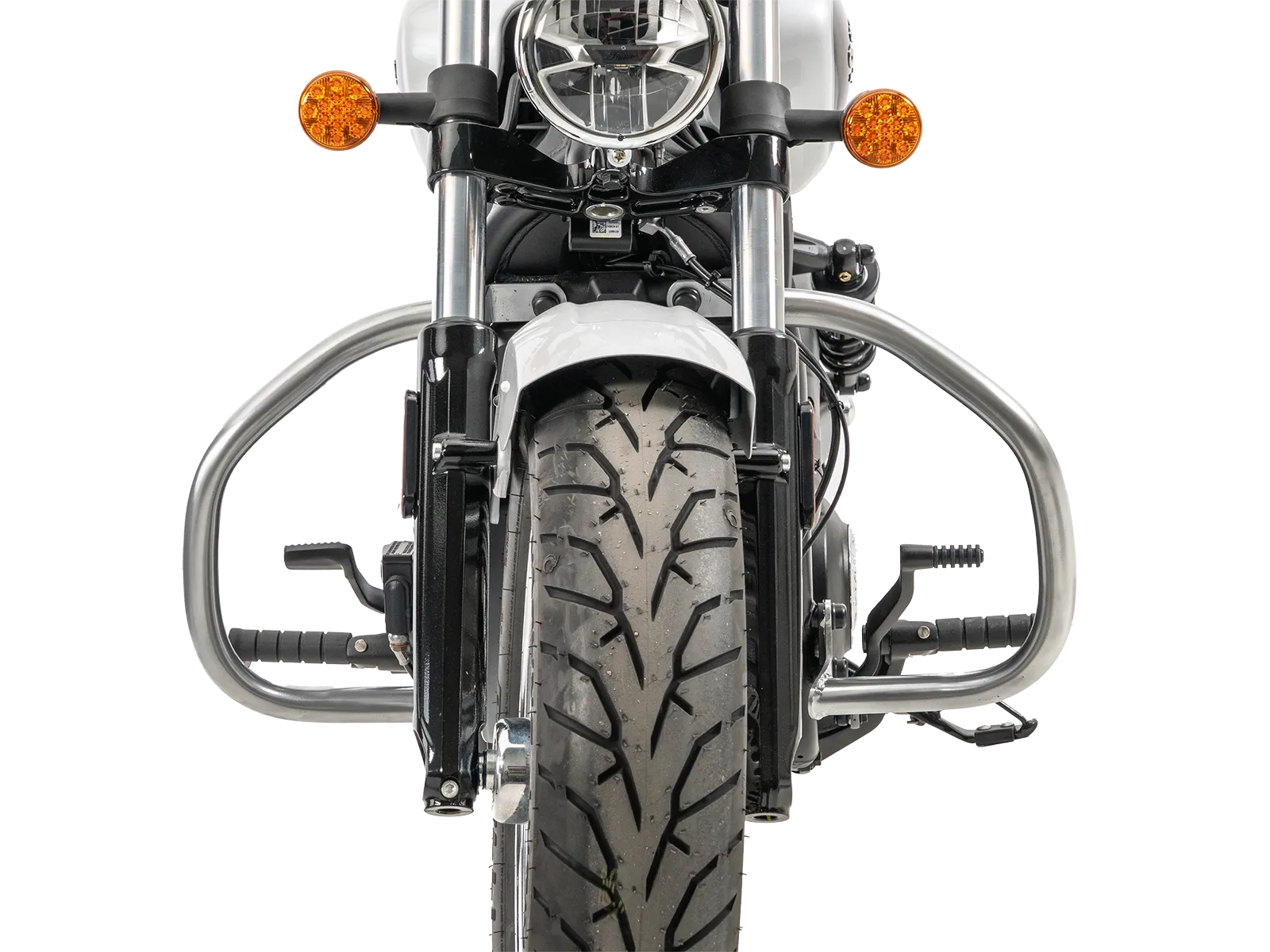 Chrome engine guard for Indian Sport Scout Sixty (2026-) (for forward-mounted footrest system)