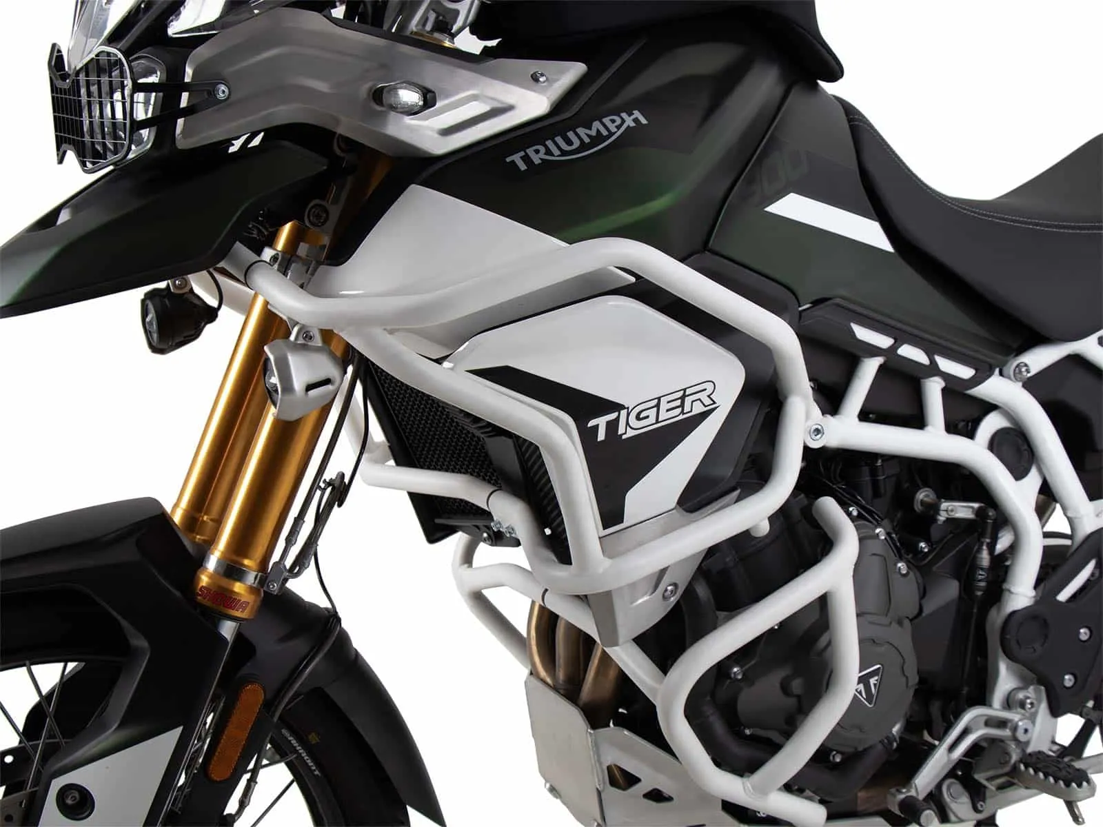 Tank protection bar "Solid" white for Triumph Tiger 850 Sport (2021-2024)