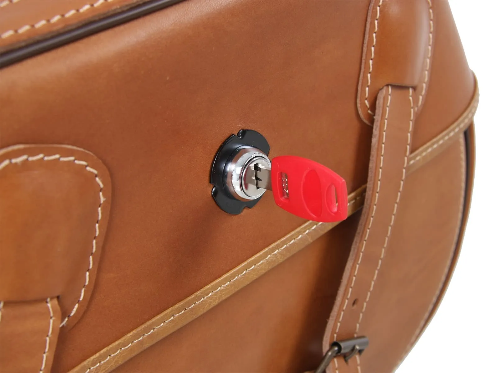 Leather single bag Buffalo sandbrown right for leather bag holder tube type