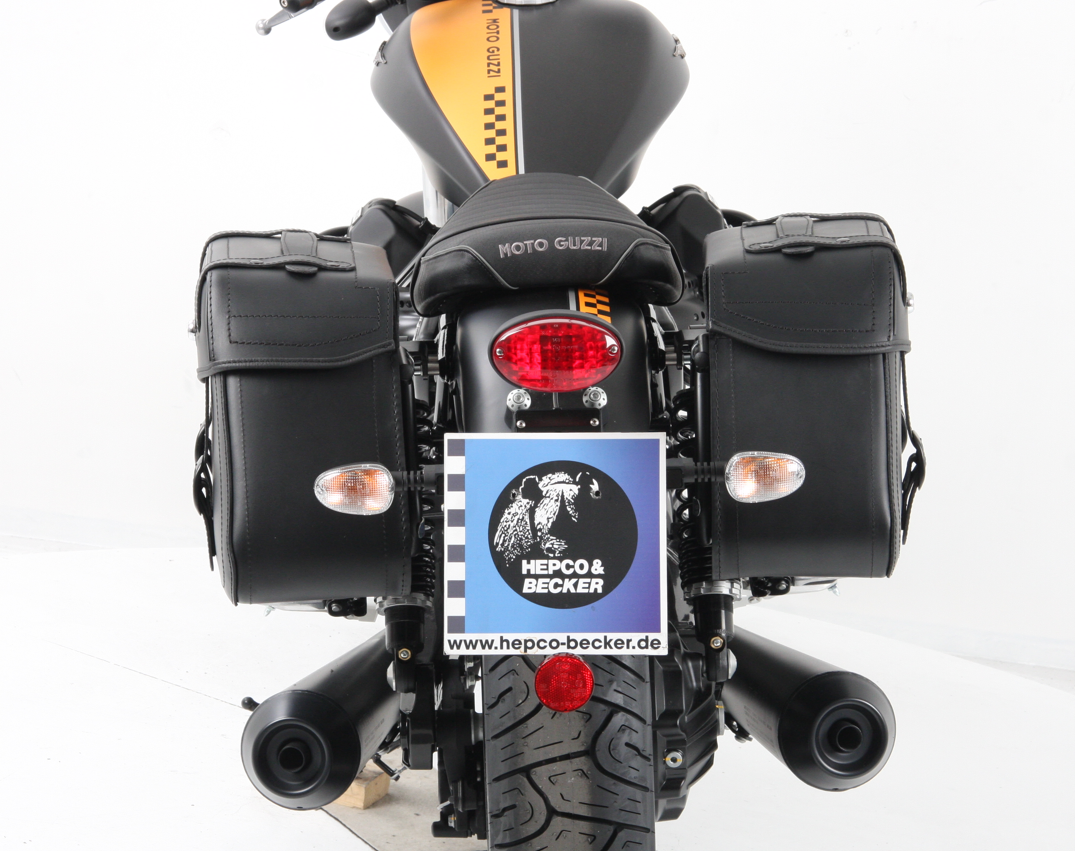 Leather bag holder cutout black for Moto Guzzi V9 Bobber/Special Edition (2021-2025)