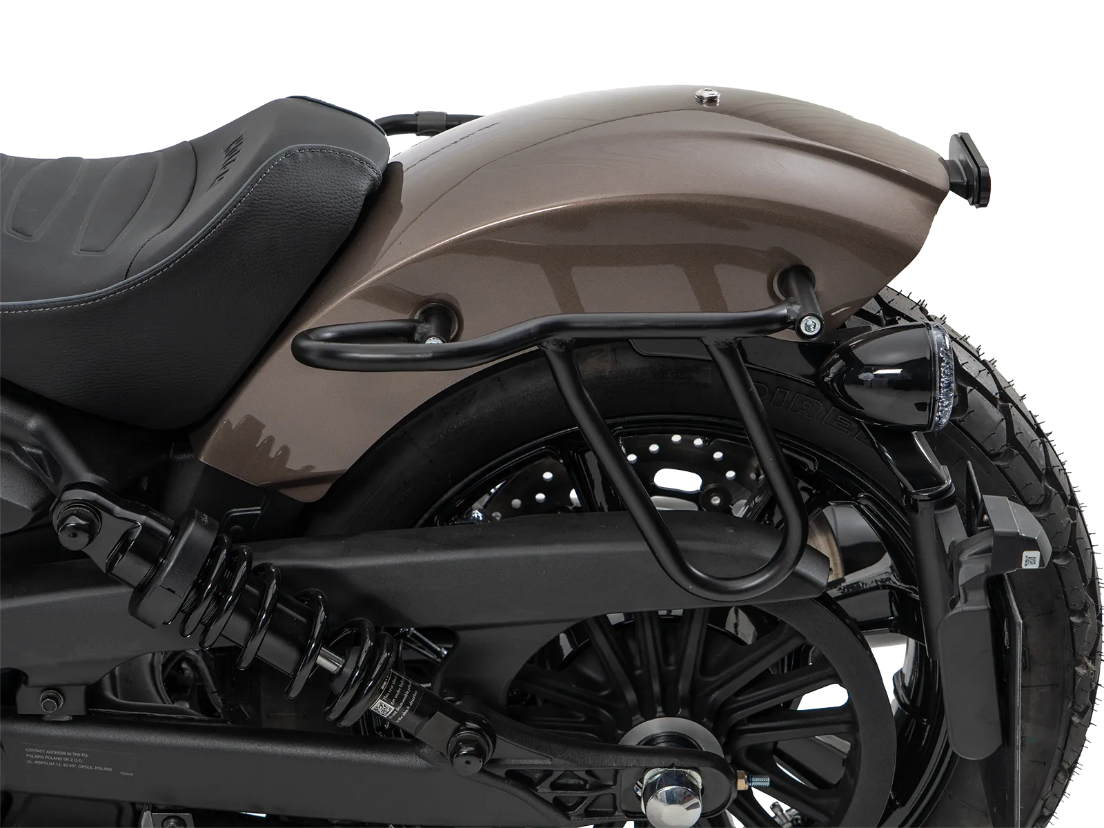 Leather bag holder cutout black for Indian Scout Bobber (2025-)