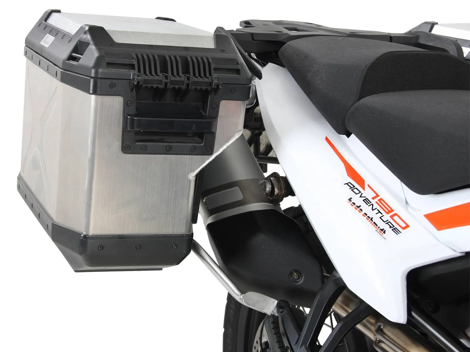 Case carrier set cutout stainless steel incl. Xplorer cutout silver Case set for KTM 790 Adventure/R (2019-2021)