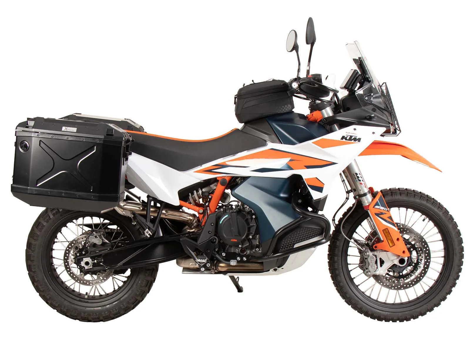 Case carrier set cutout stainless steel incl. Xplorer cutout black Case set 40/37 for KTM 890 Adventure / R / Rally (2023-)