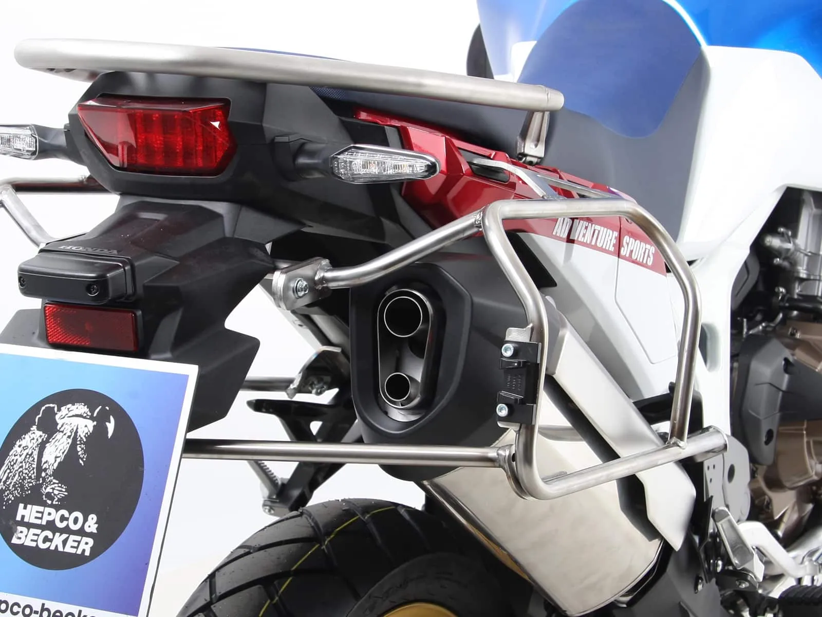 Case carrier set cutout stainless steel incl. Xplorer cutout silver Case set for Honda CRF1000L Africa Twin (2018-2019)